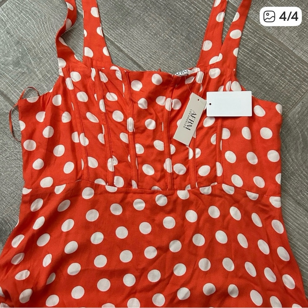AFRM Red Polka Dot Mini Dress